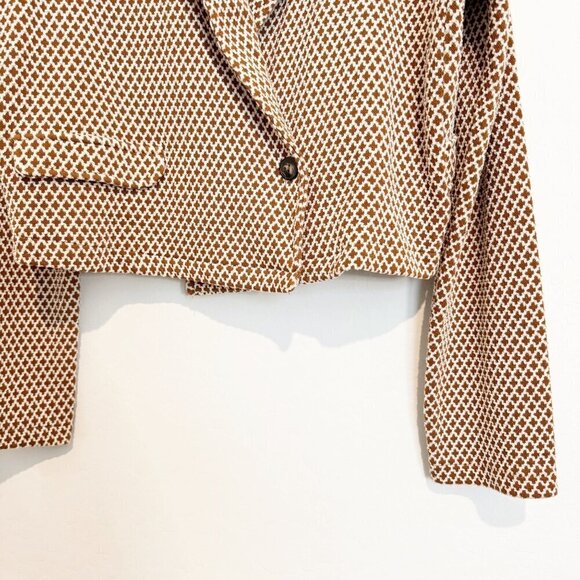 Maeve Cropped Knit Blazer Jacket Anthropologie Office Academia Work Preppy Large - Picture 6 of 12